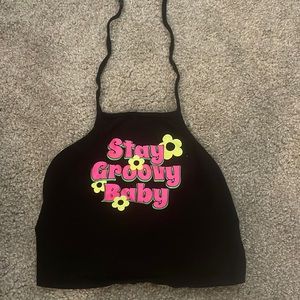 i heart raves - “stay groovy baby” halter top